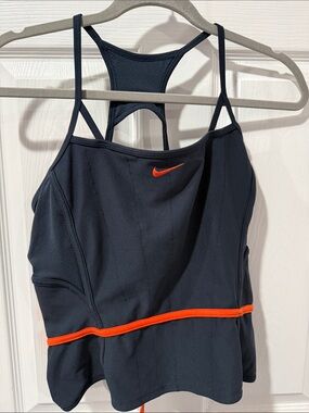 Nike Navy Sport Tank with Orange Trim